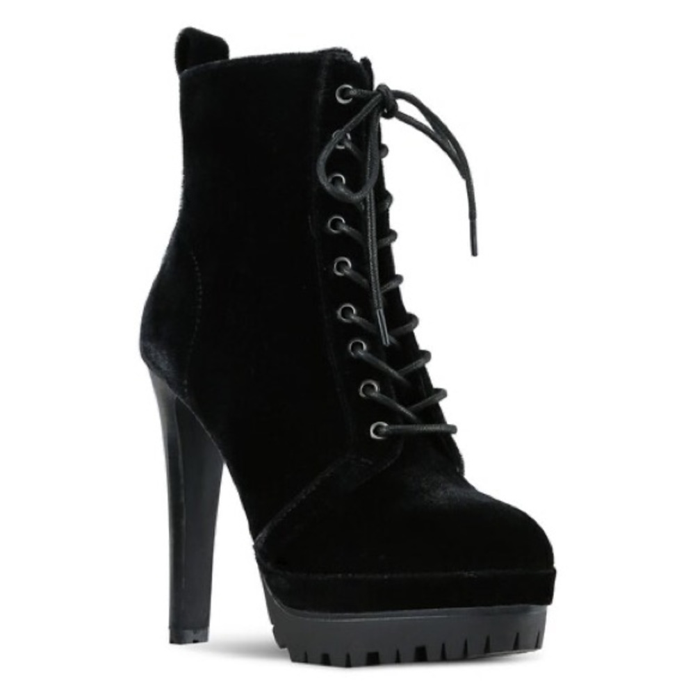 Aldo Aliria Velvet Platform Booties, Black